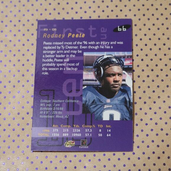 Rodney Peete #66 Football Card - Picture 2 of 2